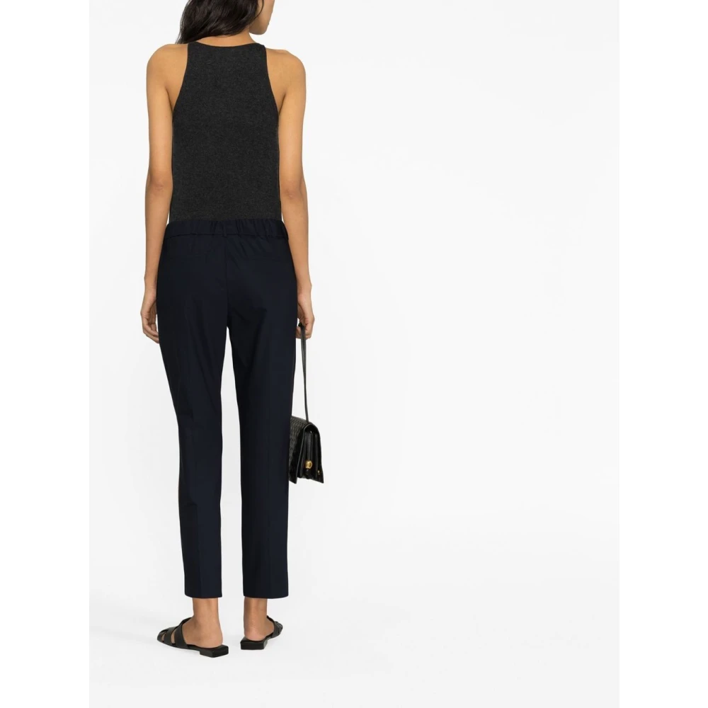 BRUNELLO CUCINELLI Blauwe Katoenen Lange Broek Blue Dames
