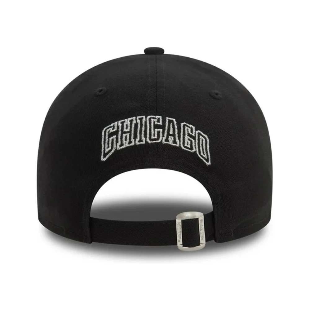 new era Zwarte Bulls Metallic Outline Pet Black Heren