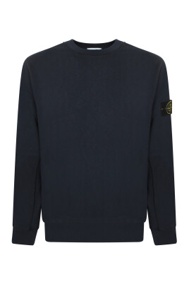 sweat-shirt-col-rond-en-coton-chine-bleu-fonce