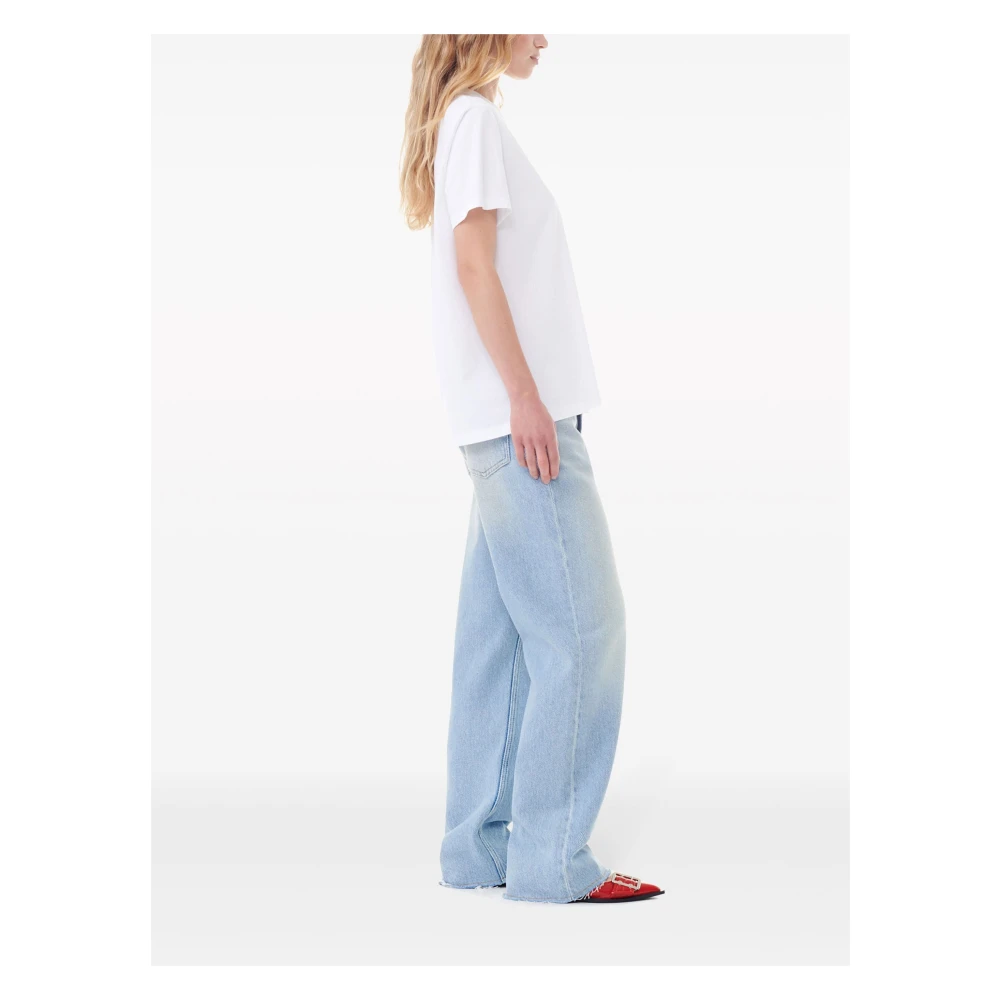 Ganni Schattig Kat T-shirt White Dames