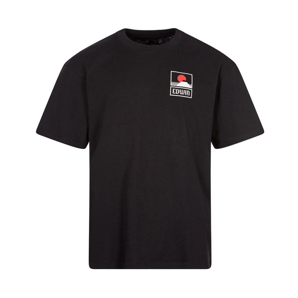 Edwin Sunset On Mt Fuji Grafisch T-shirt Black Heren