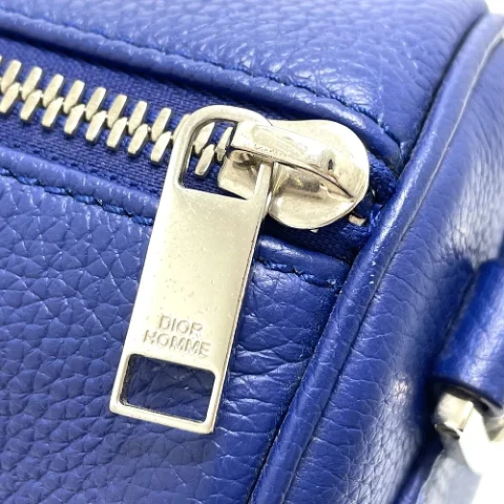 Dior Vintage Pre-owned Leather dior-bags Blue Dames