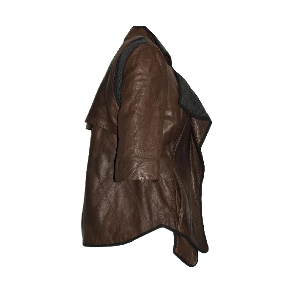 Marni Pre-owned Leather outerwear Brown Dames