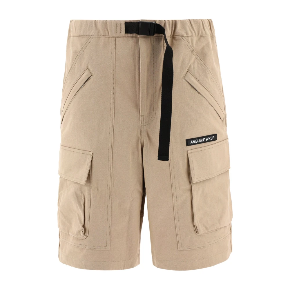 Ambush Men's Beige Casual Shorts, M, Cotton Bermuda Shorts