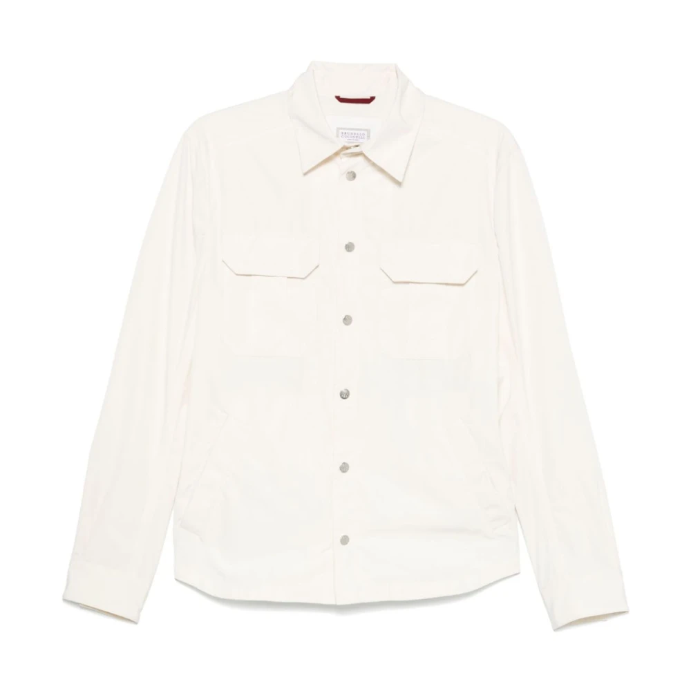 BRUNELLO CUCINELLI Beige Technische Overhemdjasje Beige Heren