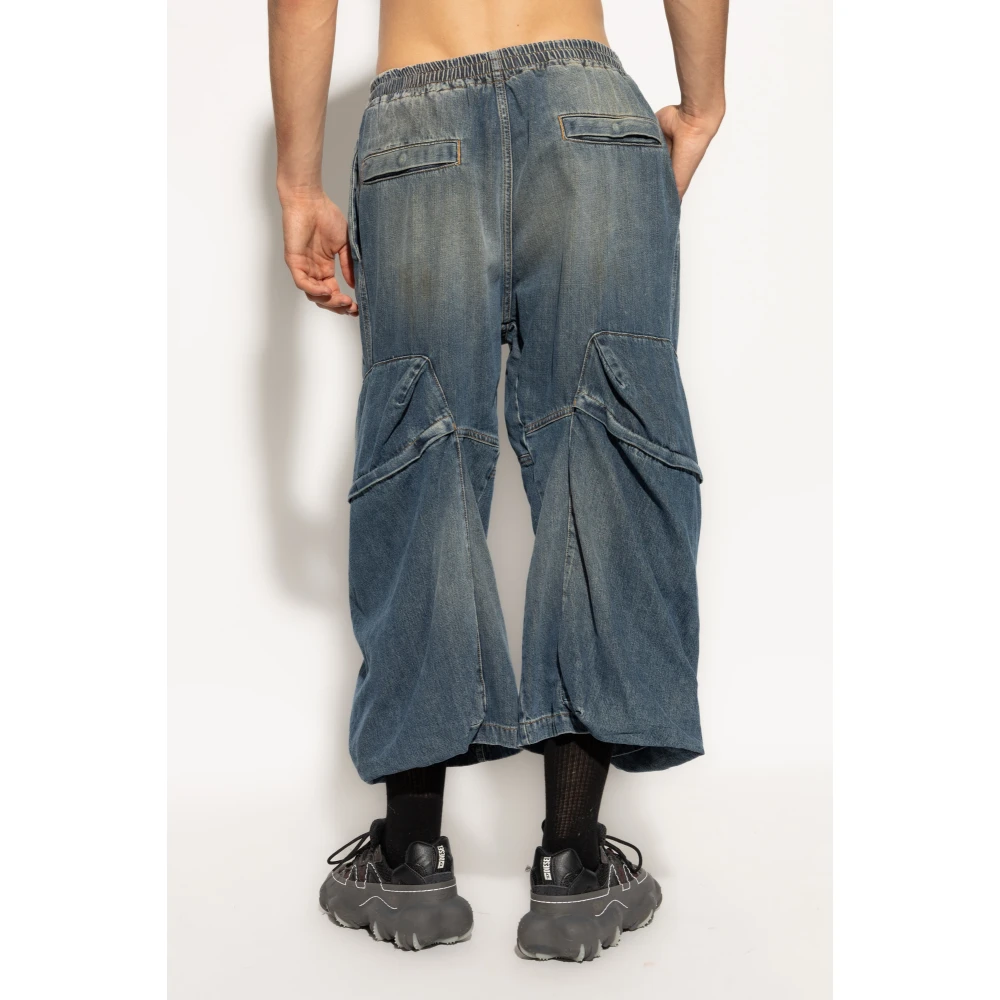 Diesel Loszittende jeans D-Para-Short-Fsf Blue Dames