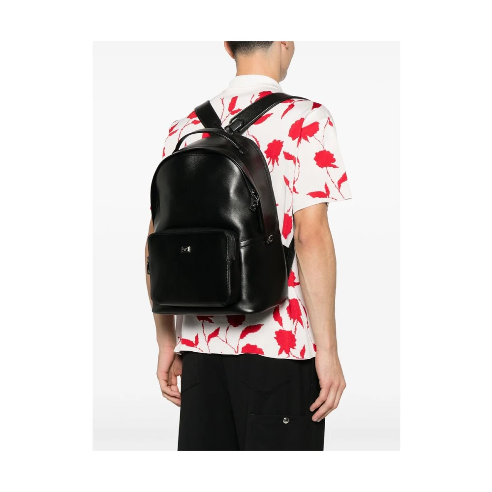 Dolce & Gabbana Zwarte ritssluiting rugzak met bovenhandvat Black Heren