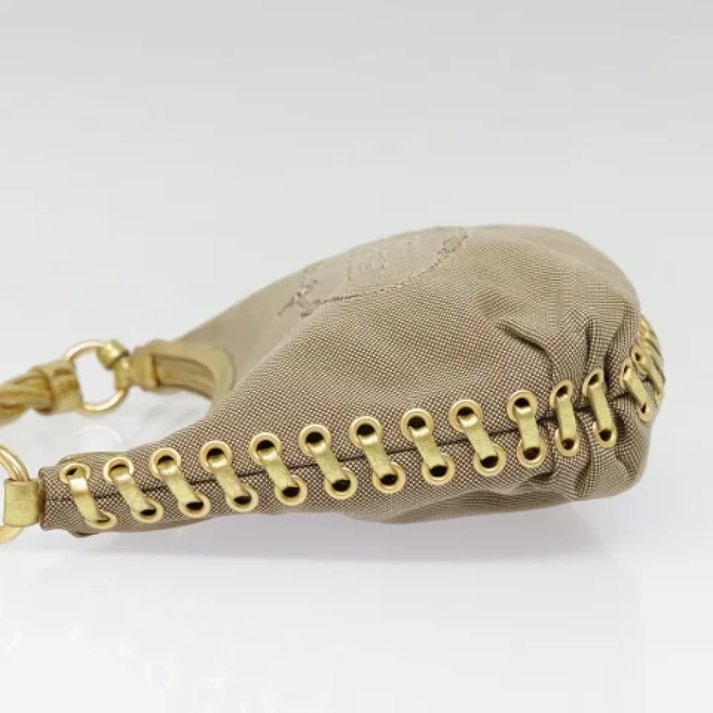 Prada Vintage Pre-owned Canvas prada-bags Beige Dames