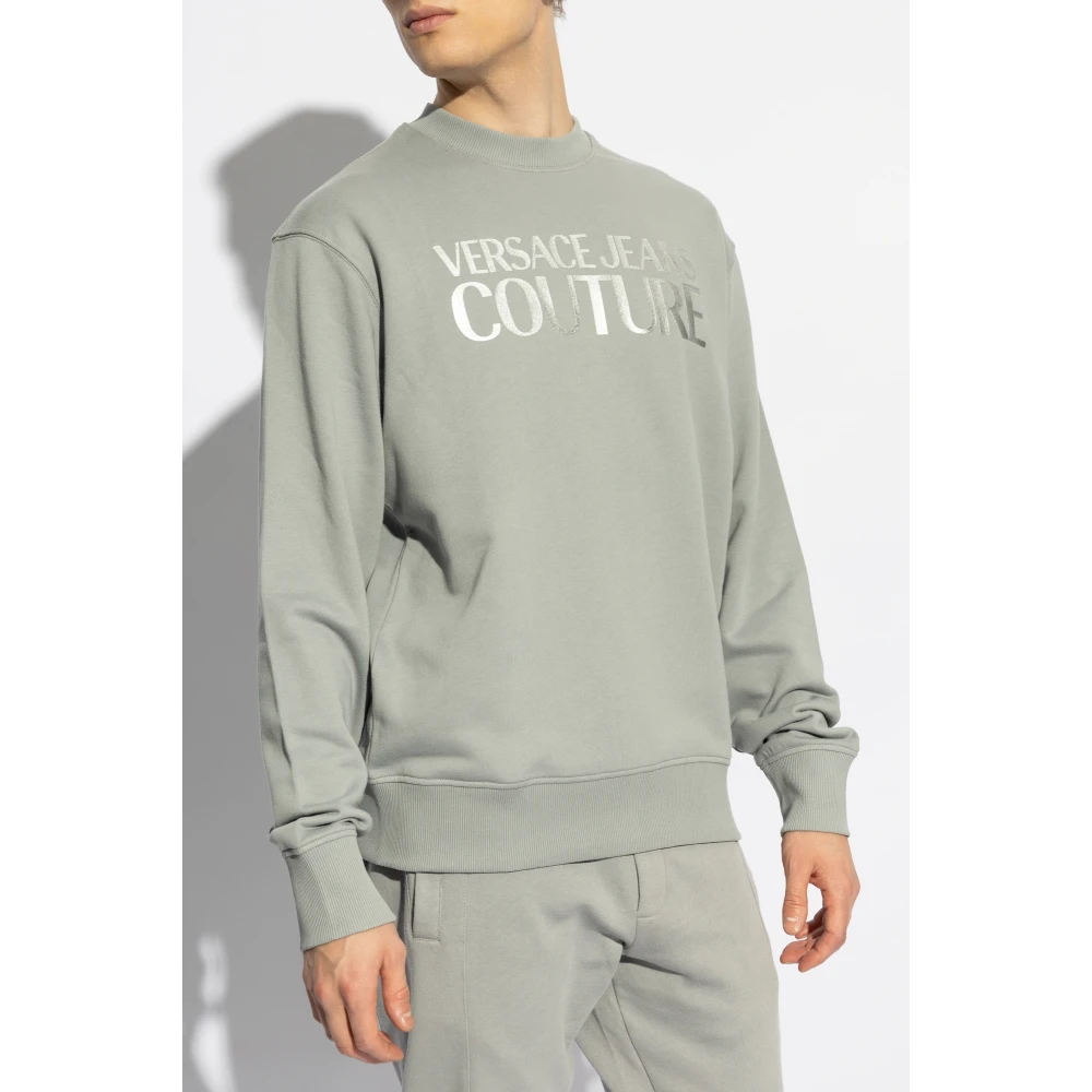 Versace Jeans Couture Sweatshirt met bedrukt logo Gray Heren