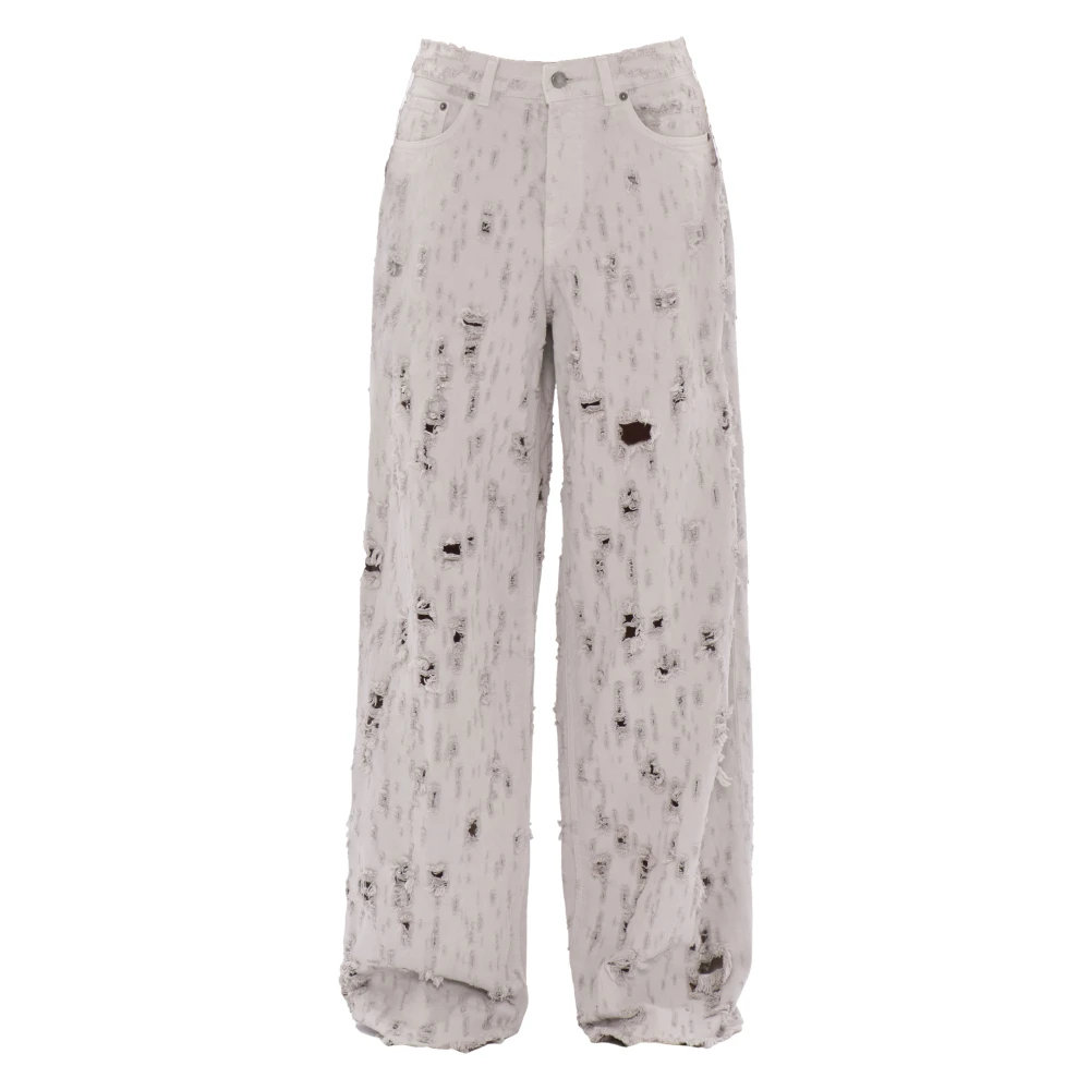 Haikure Women's Gray Wide Jeans, W27, Bethany Destroy Jeans