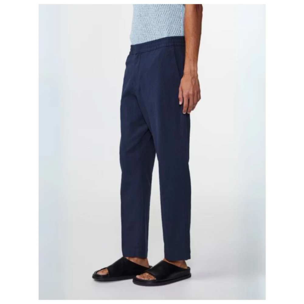 Nn07 Katoenmix Crepe Broek Blue Heren