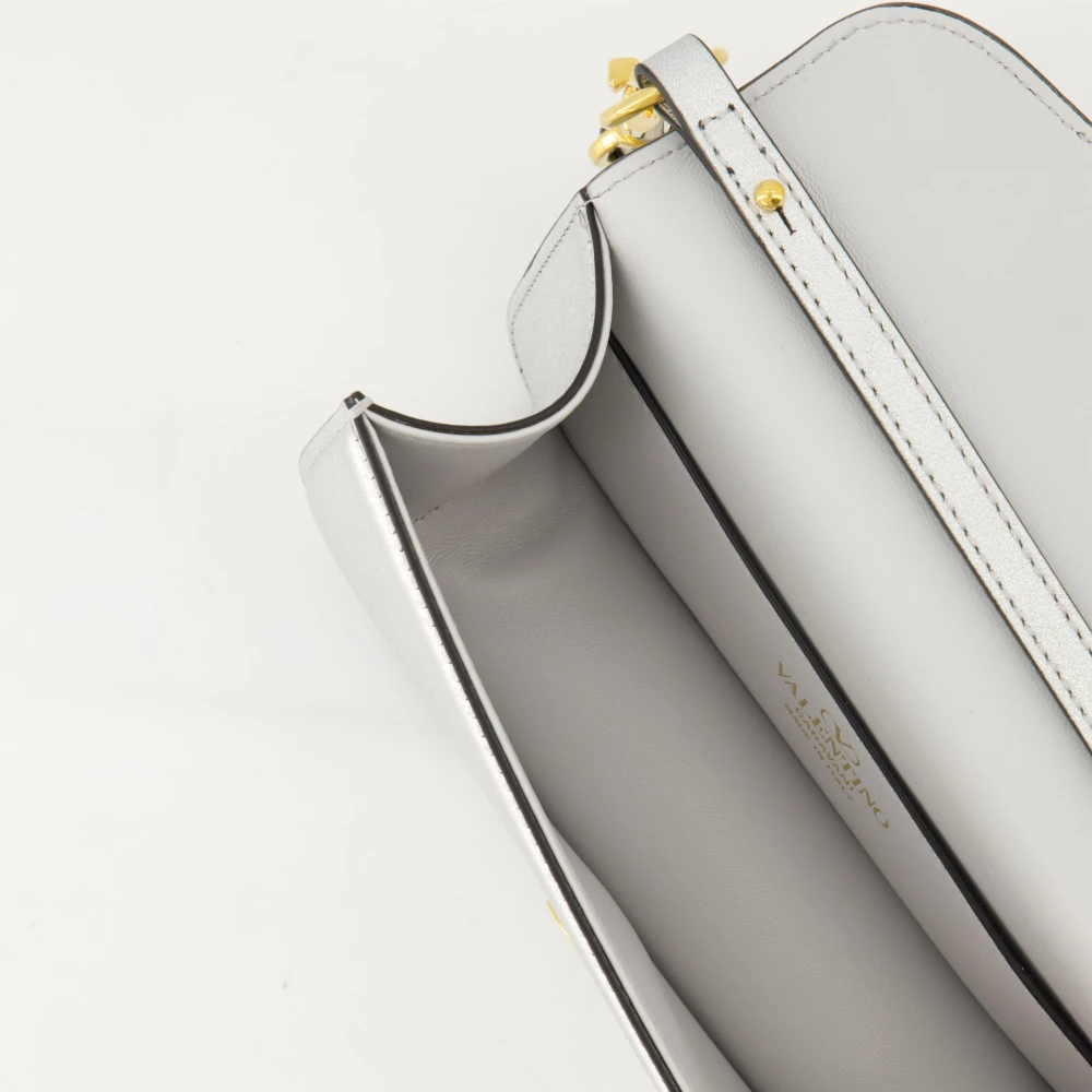 Valentino Garavani Lamé Leren VLogo Tas Lente-Zomer 2025 Gray Dames