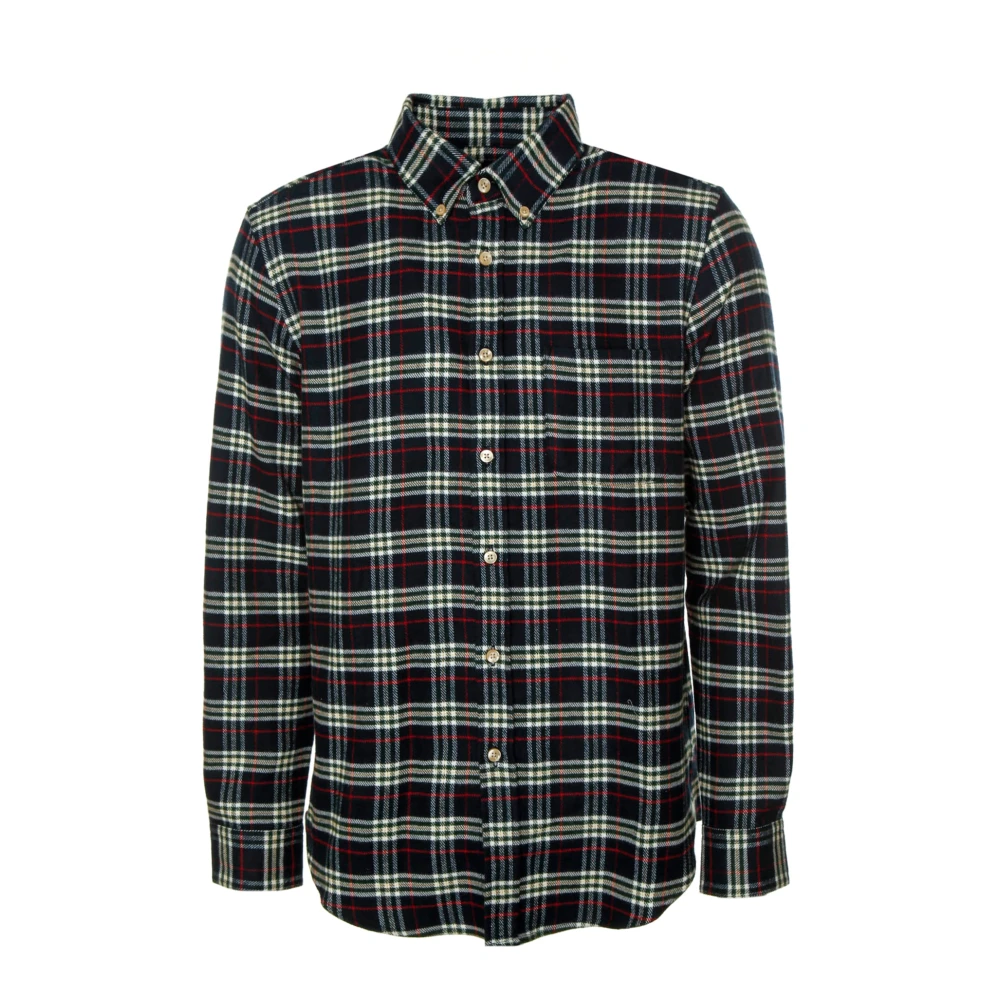 Portuguese Flannel Geruite Flanellen Hemd Klassieke Stijl Multicolor Heren