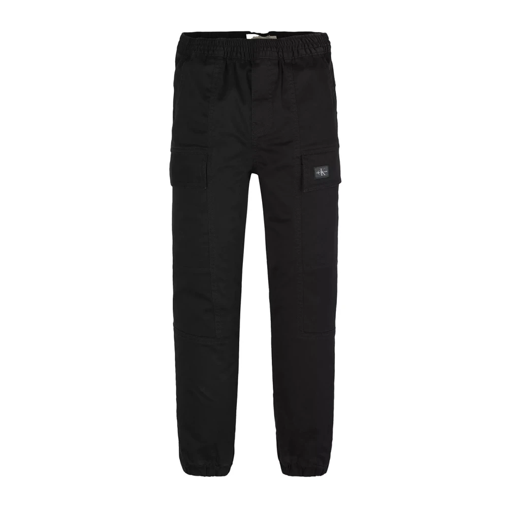 Calvin Klein Jeans Boys Black Sweatpants, 12 Y, Cargo Trousers