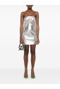 metallic-gevlochten-strapless-mini-jurk