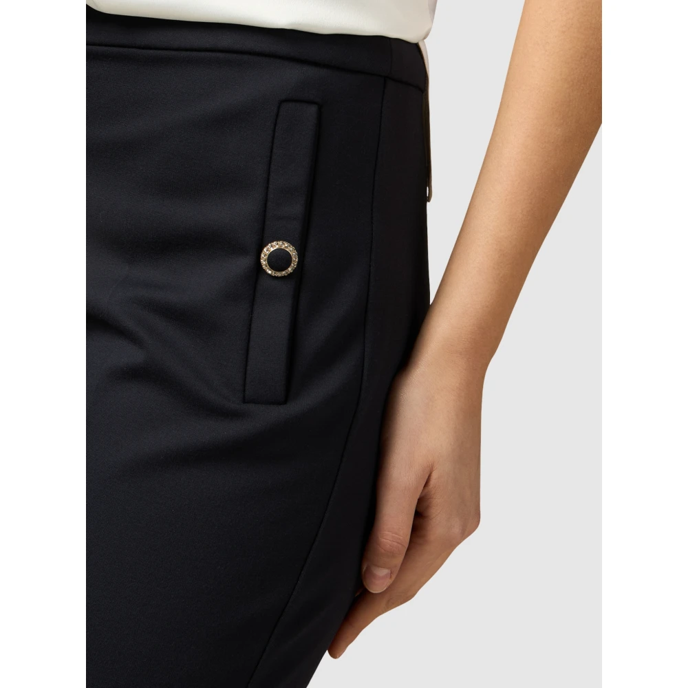 Oltre Milano-Rib Flare Broek Blue Dames