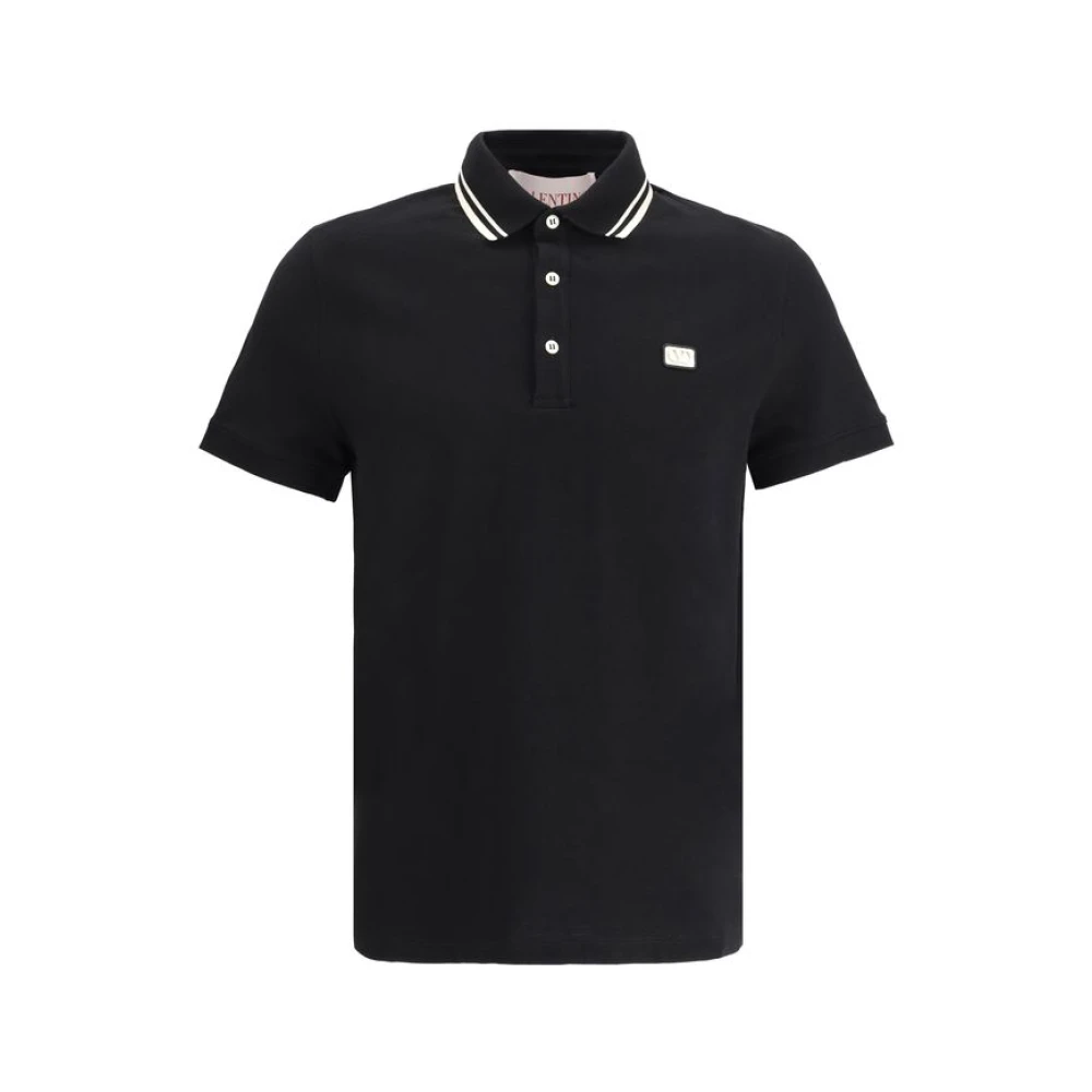 Valentino Garavani Klassieke Polo T-shirt in Marineblauw Black Heren