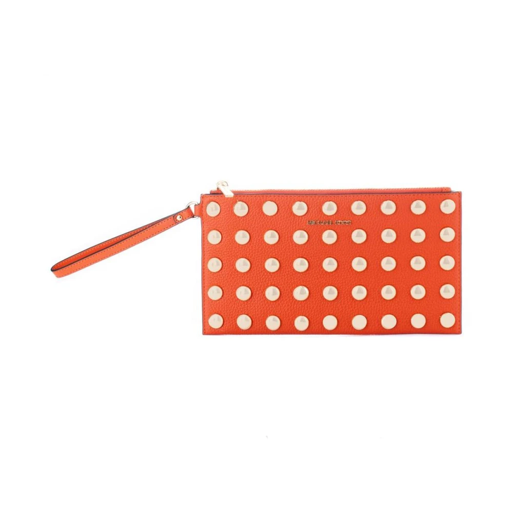 Michael Kors Women's Orange Leather Clutch Bag