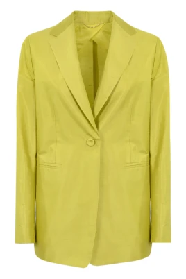 Silk Shantung V-Neck Blazer