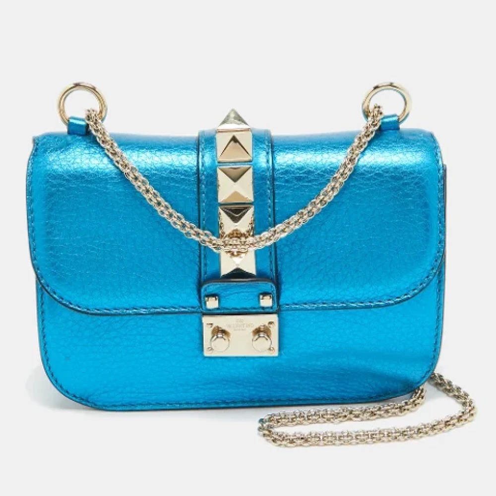 Valentino Vintage Pre-owned Leather crossbody-bags Blue Dames
