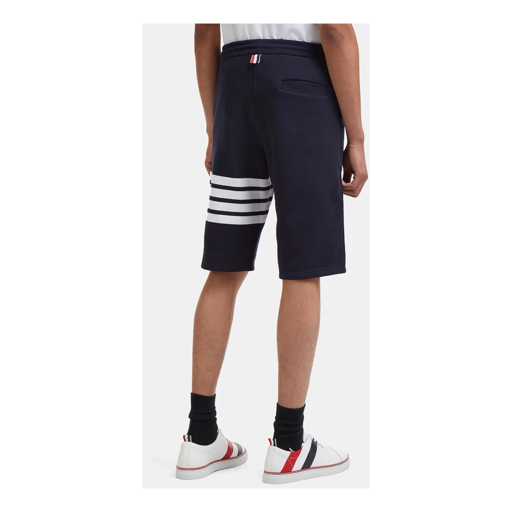 Thom Browne Jersey Sweat Shorts met Four Bar Motif Blue Heren