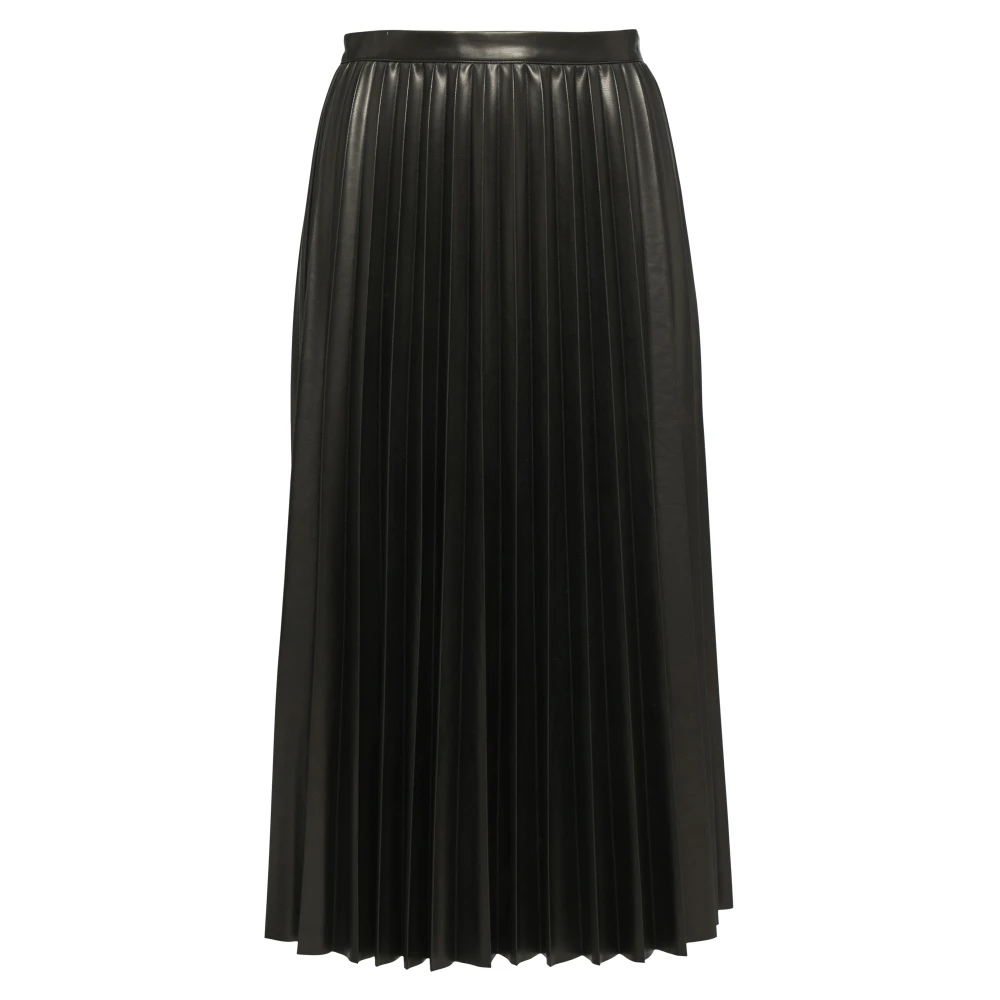 comma Geplooide imitatieleren rok Black Dames