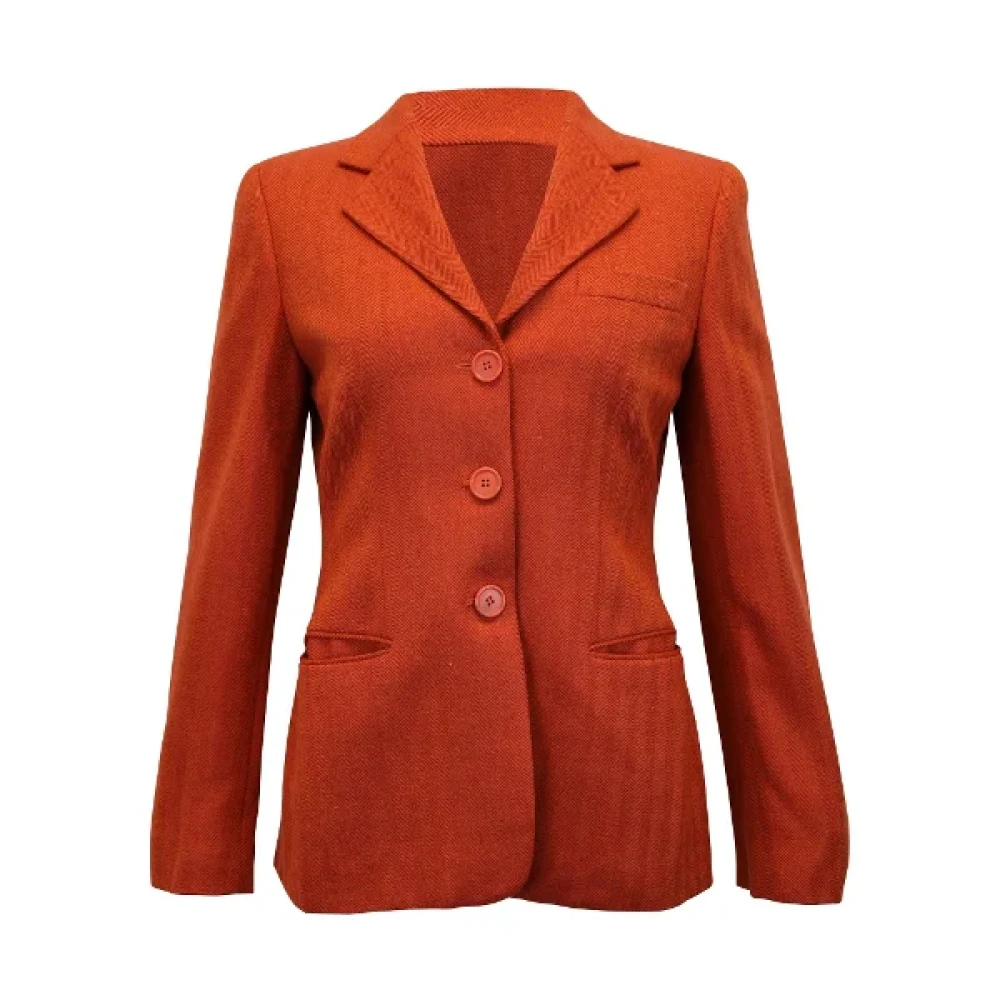 Armani Pre-owned Wool outerwear Orange Dames