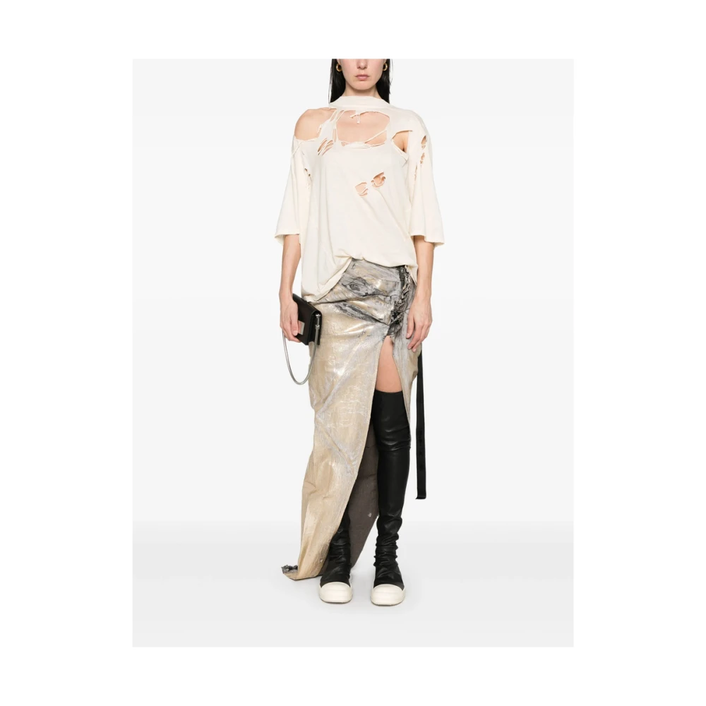 Rick Owens Donkere Schaduw Rok met Goudkleurige Details Yellow Dames
