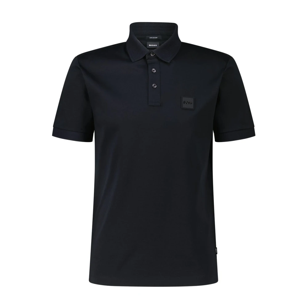 Hugo Boss Glad Katoen Polo Shirt Parlay Black Heren