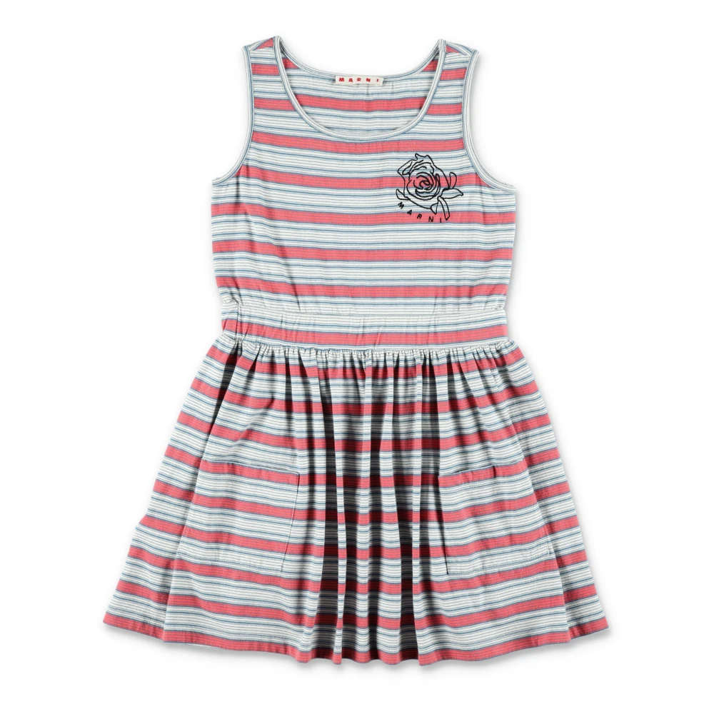 Marni Girls Gray Stripes Dress - Dresses - 8 Y - Kids