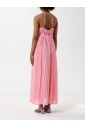 robe-longue-a-col-halter-plissee