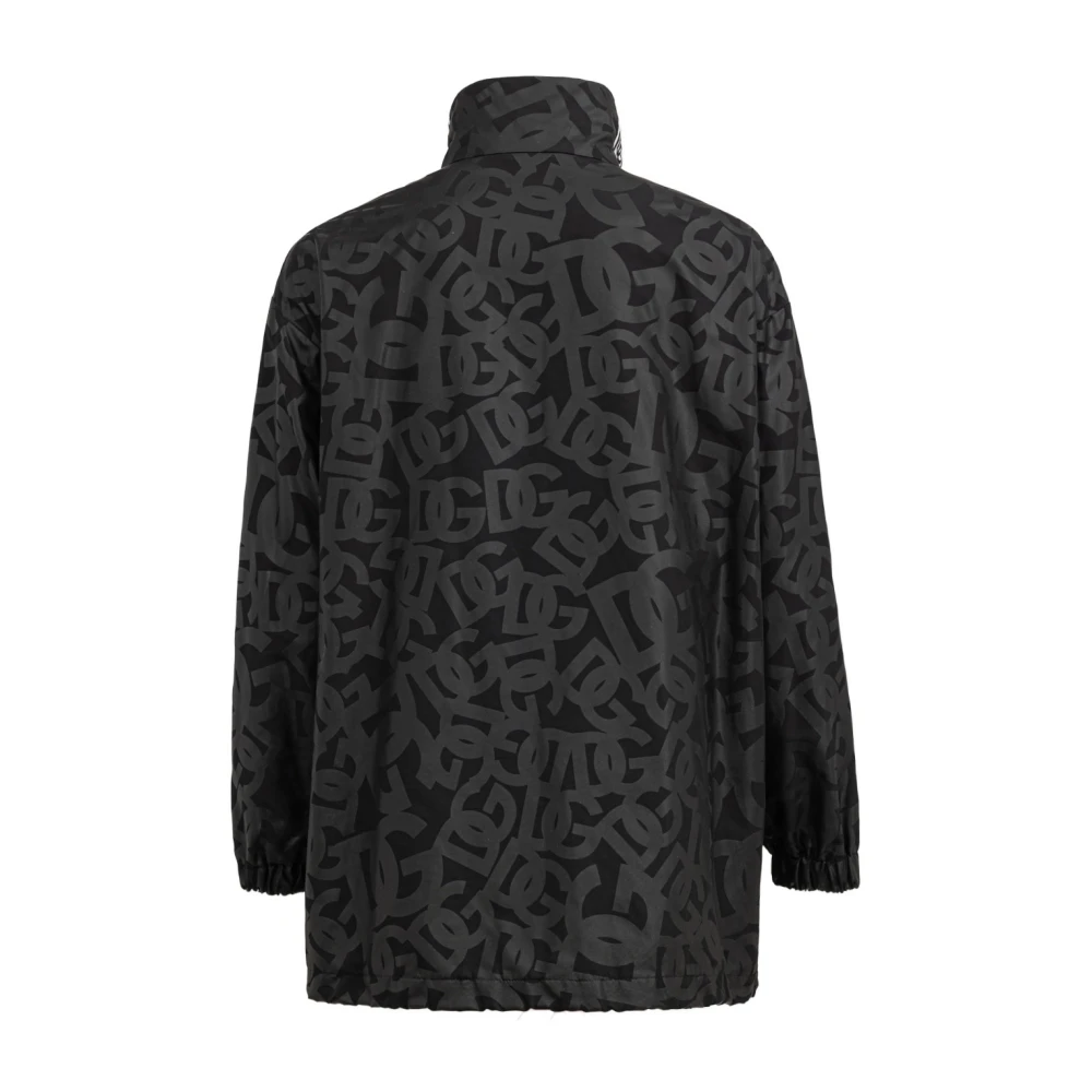 Dolce & Gabbana Oversized Winddichte Jas met Logo Black Heren