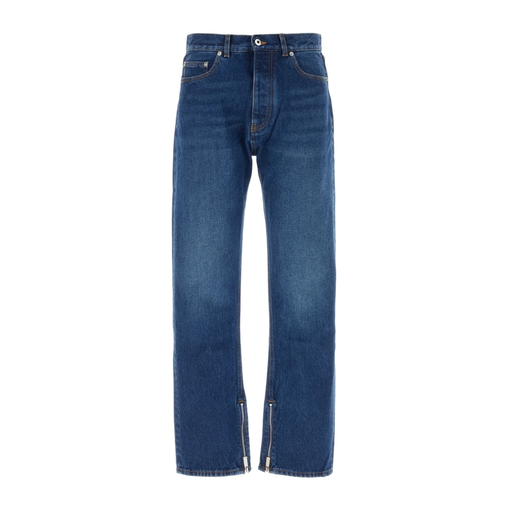 Off White Blue Arrow Tab Zip Skate Jeans - Male - Straight Fit Jeans - W30 - Jeans