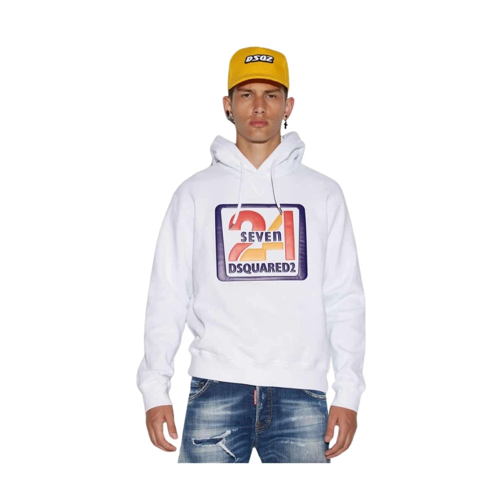 Dsquared2 Stijlvolle Sweatshirt Collectie White Heren