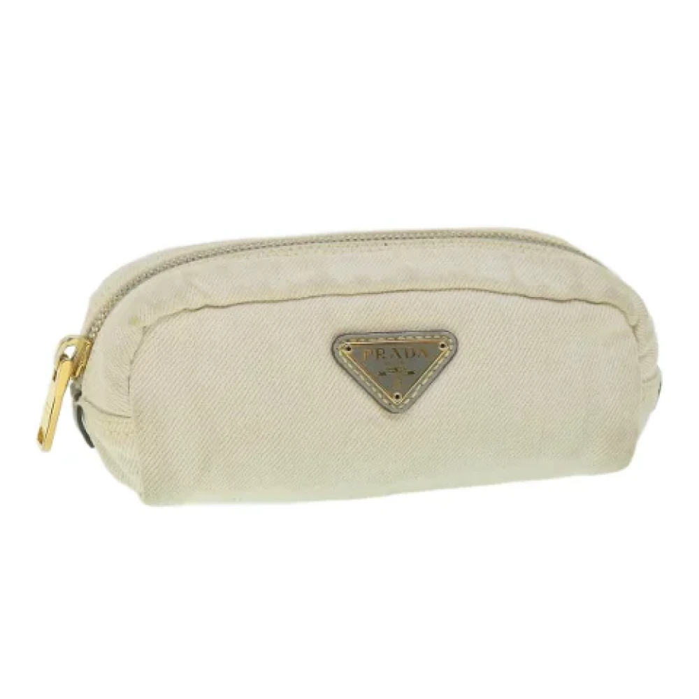 Prada Vintage Pre-owned Canvas pouches White Dames