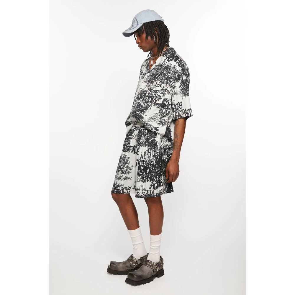 Acne Studios Bloemenprint Shorts Black Heren