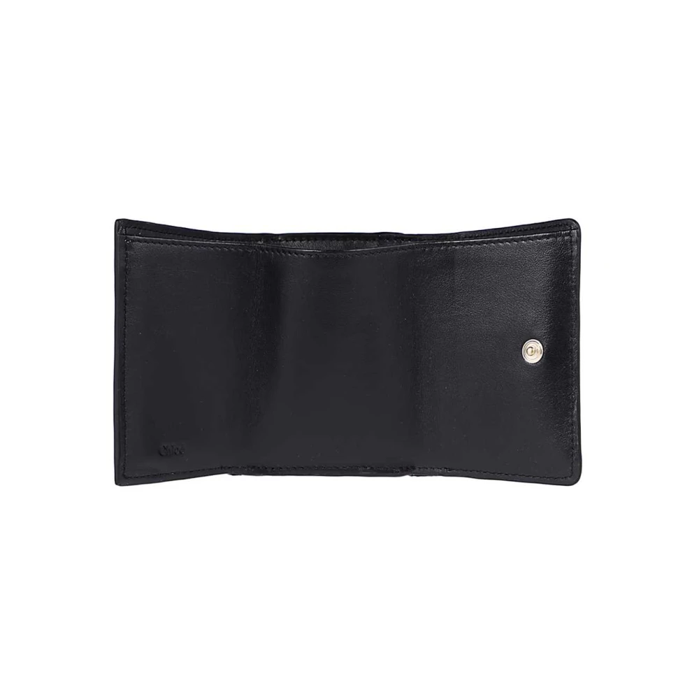 Chloé Kalfsleren Portemonnee met Flip-Lock Sluiting Black Dames