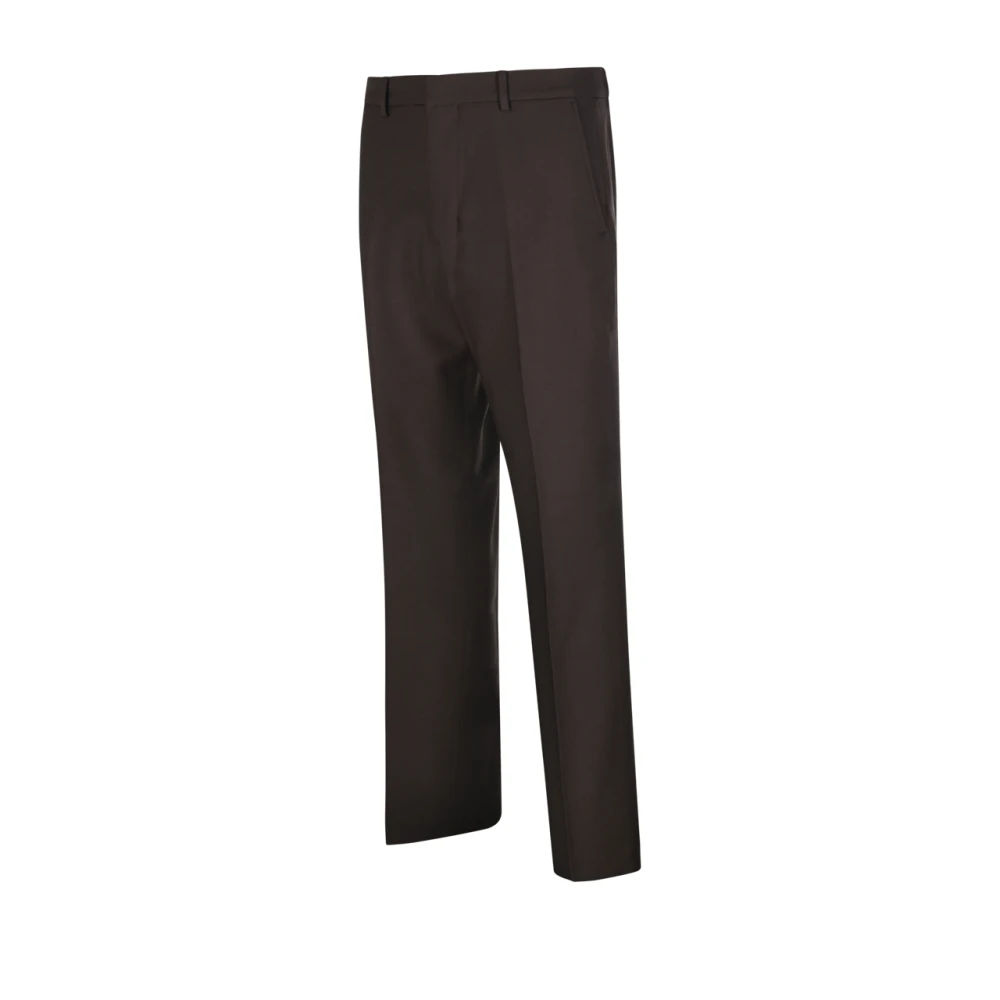 Ami Paris Donkerbruine Straight Fit Broek Brown Heren