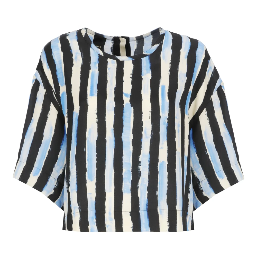 pinko Multicolor V-hals blouse met draperend detail Multicolor Dames