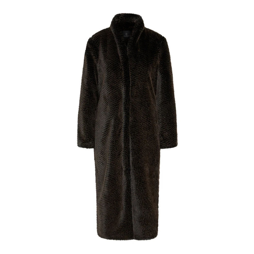 Bruuns Bazaar Furrybbcasala Coat Donkerbruin Brown Dames