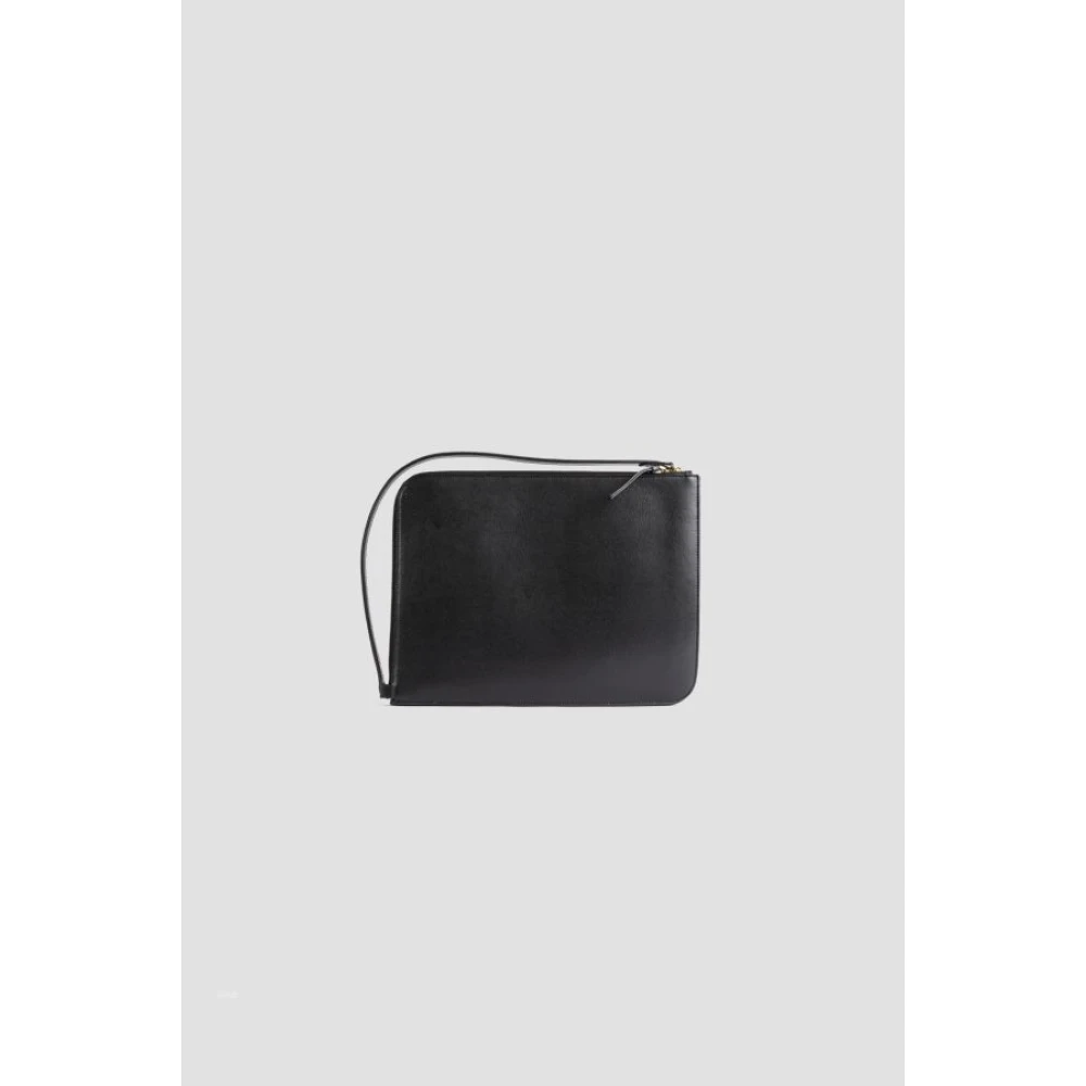 TotêMe Zwarte Leren Pouch Met Ritssluiting Black Dames