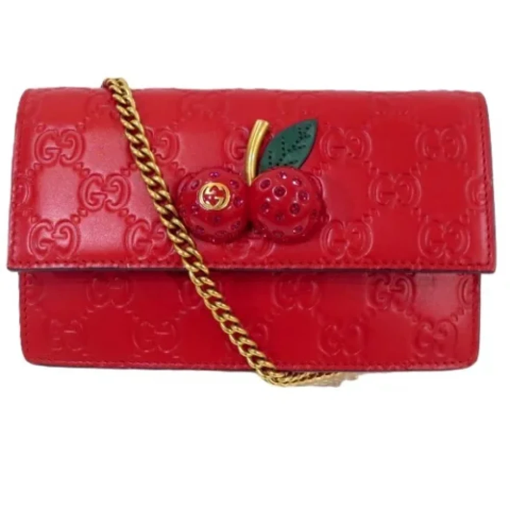 Gucci Vintage Pre-owned Leather gucci-bags Red Dames