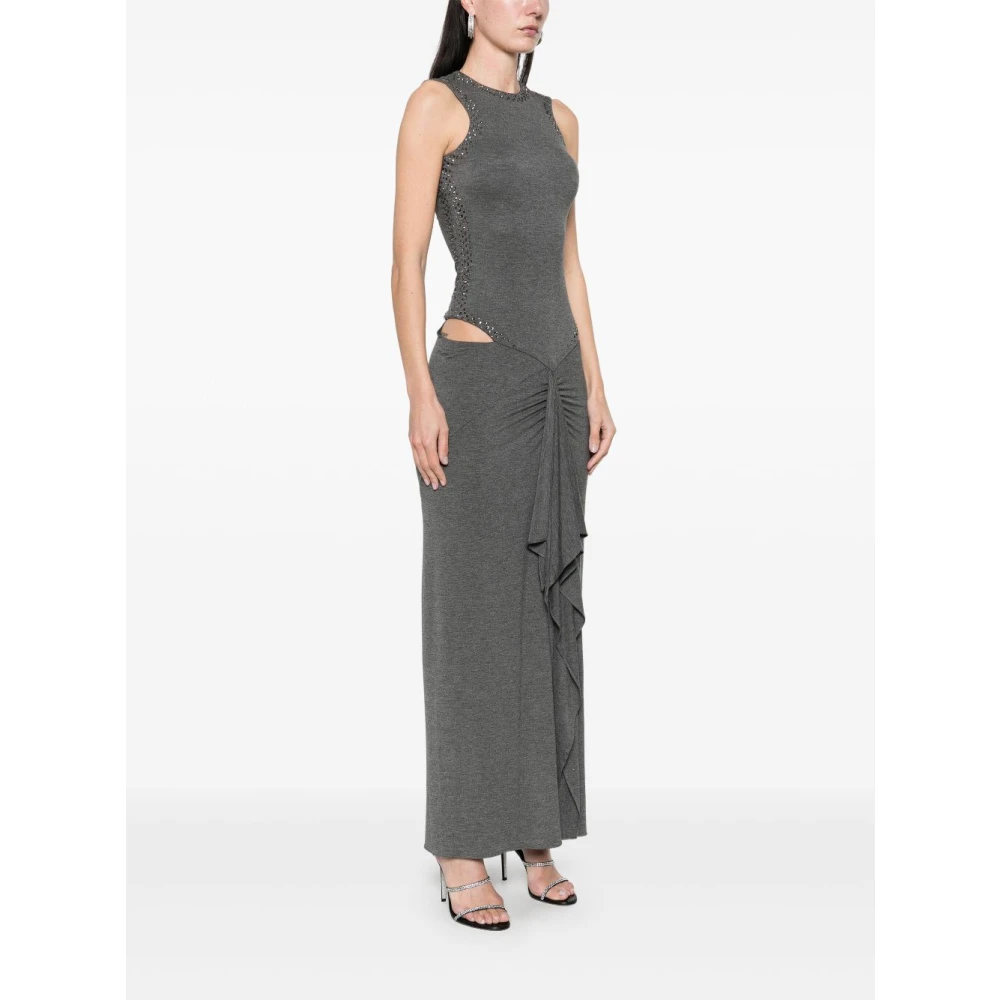 The Attico Grijze Mouwloze Jurk met Ronde Hals Gray Dames