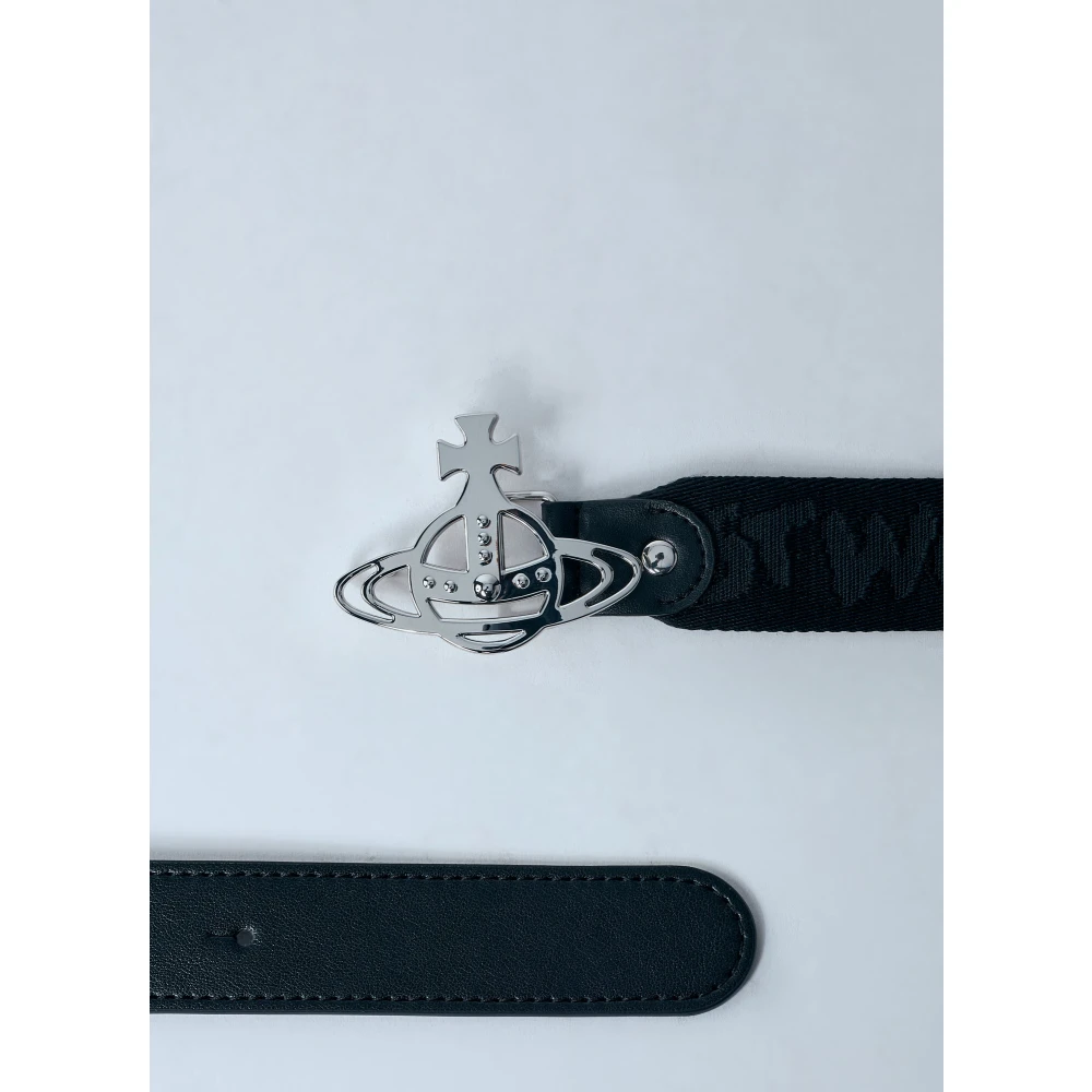 Vivienne Westwood Geborduurde Webbing Riem Black Heren