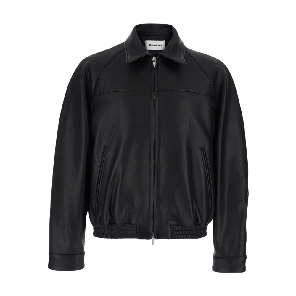 Tonywack Black Vintage Lamb Leather Bomber Jacket - Male - Bomber Jackets - Xl - Jackets