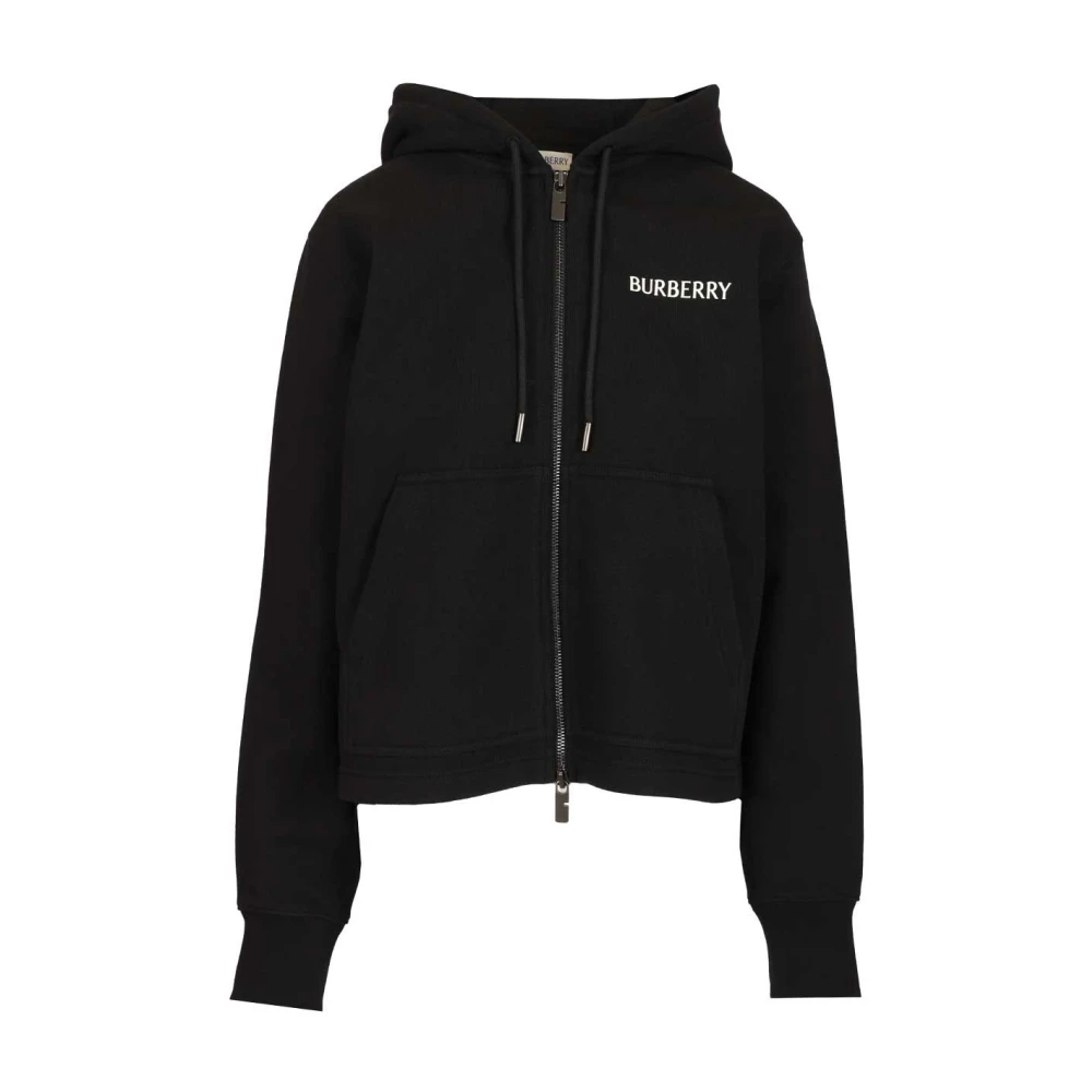 Burberry Women's Black Harper Zipped Hoodie - Zip-Throughs - S - Sweatshirts & Hoodies