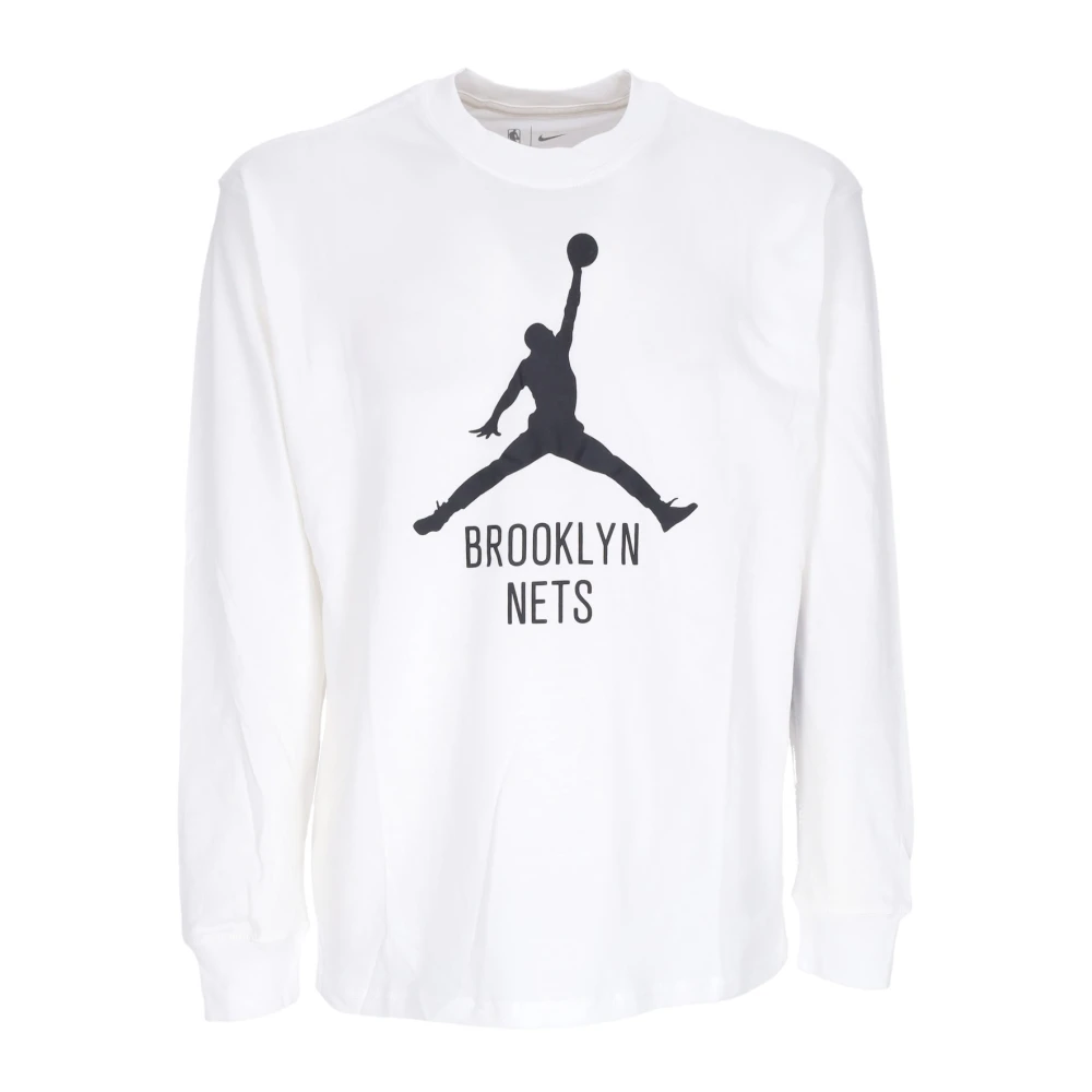 Jordan Men's White Training, L, Long-Sleeved Nba Essentials Tee