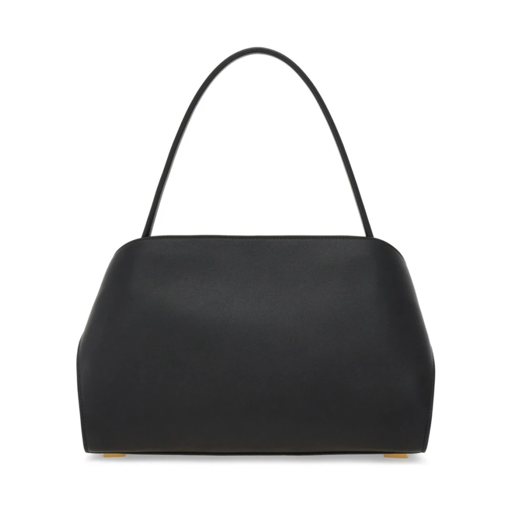 Salvatore Ferragamo Zwarte Lamsvacht Gancini Handtas Black Dames