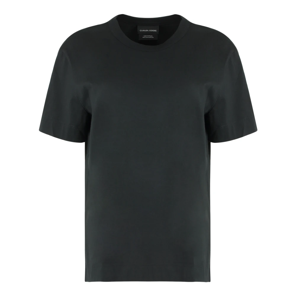 Canada Goose Katoenen crew-neck T-shirt met logopatch Black Dames