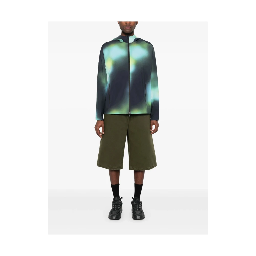 Y-3 Turquoise Blauw-Groene Hoodie Tule Multicolor Heren